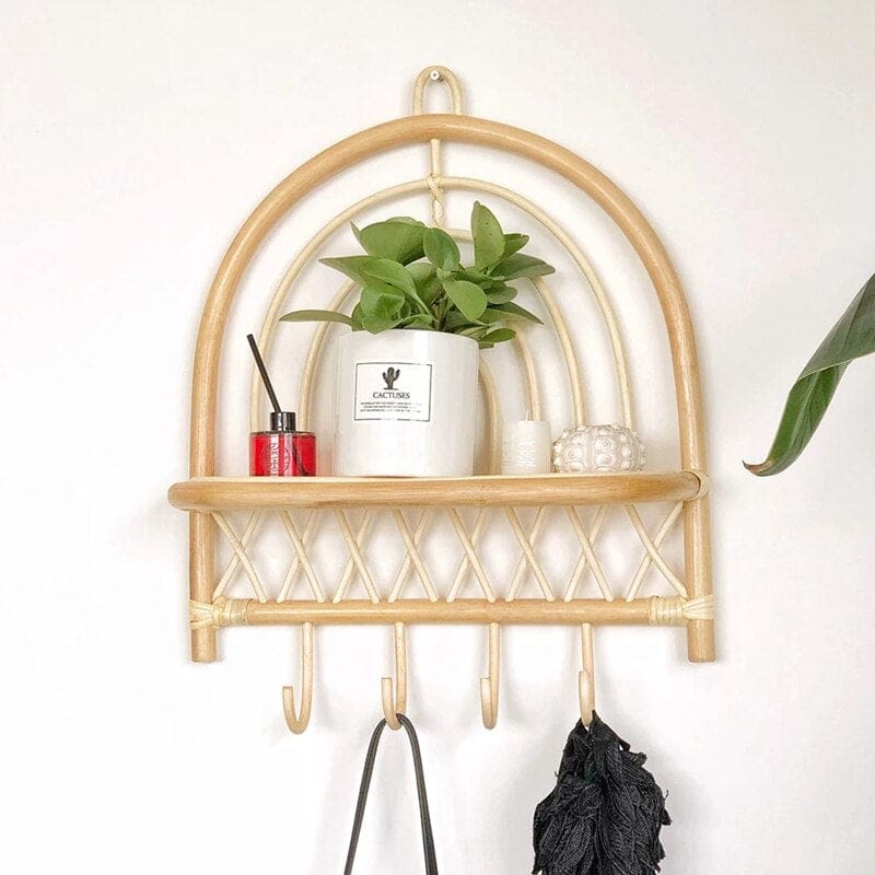 Image d'un porte-manteau en rotin