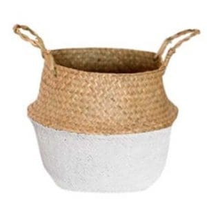 cache pot osier blanc