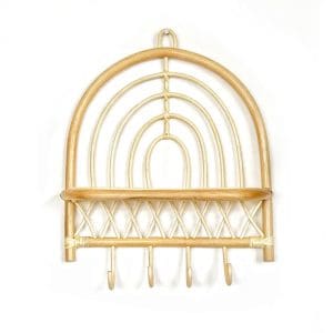 Porte manteau étagère rotin