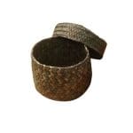 panier rotin noir couvercle