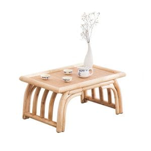table basse rotin bambou
