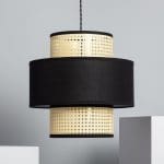 suspension rotin salon